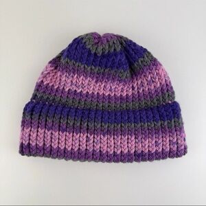 Handmade In USA Women's OSFM Hand Knit Beanie Winter Hat Cap Ribbed Cuffed NEW!